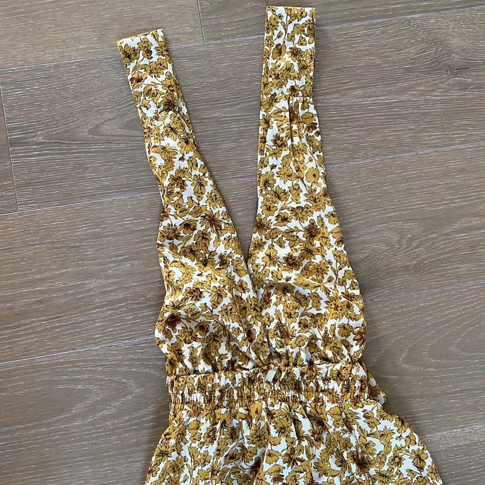 NWT Lulu’s These are the Days Mustard Yellow Floral Print Halter Maxi Dress | S - Picture 10 of 12